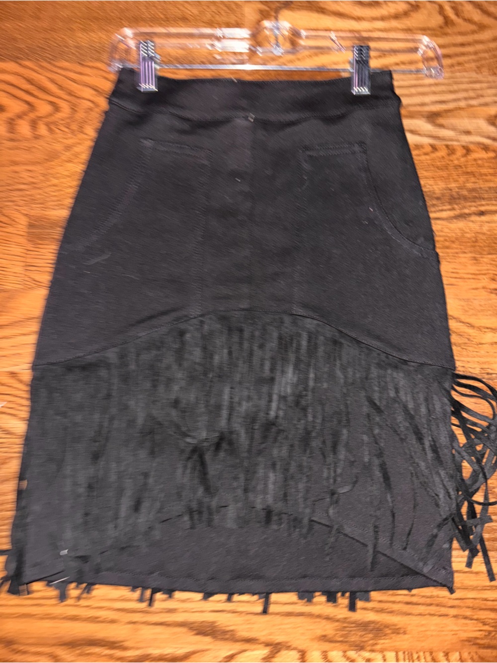 Peach Love California Black skirt with fringe detail ❤️NWT